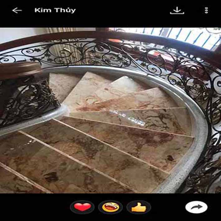 cầu thang đá hoa cương nhà phố