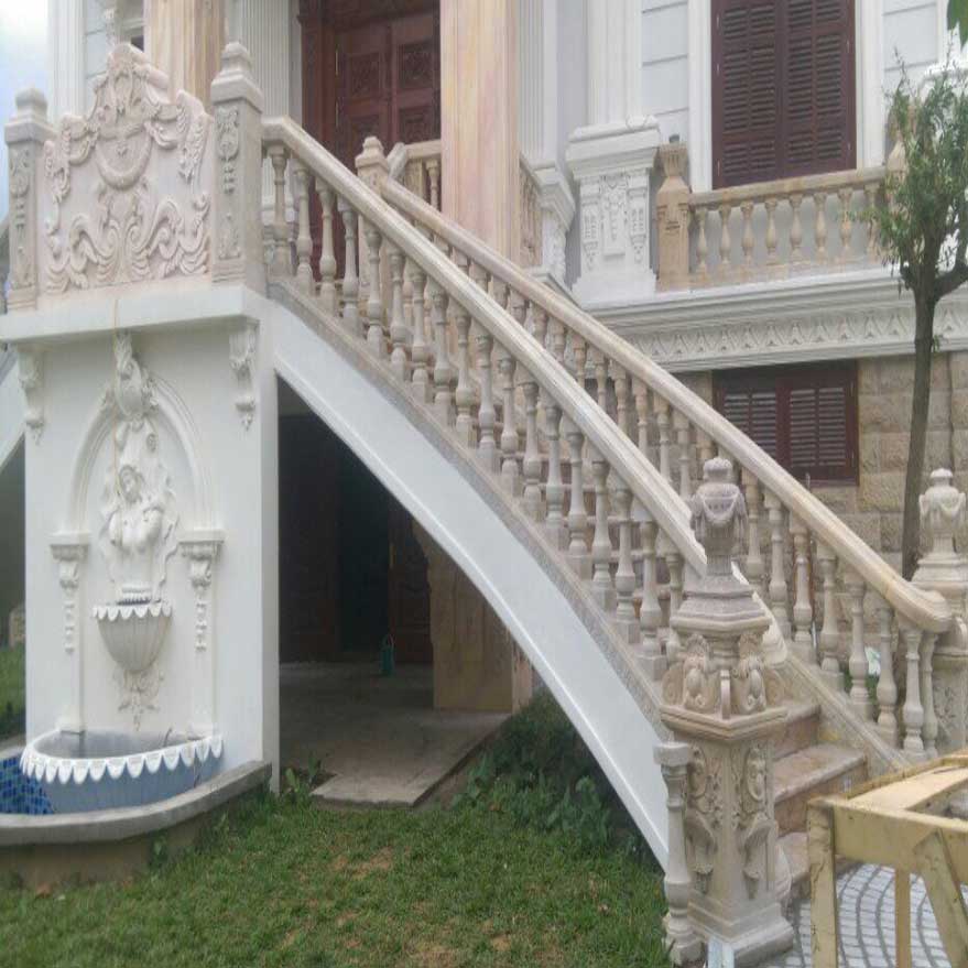 Con tiện đá lan can đá hoa cương