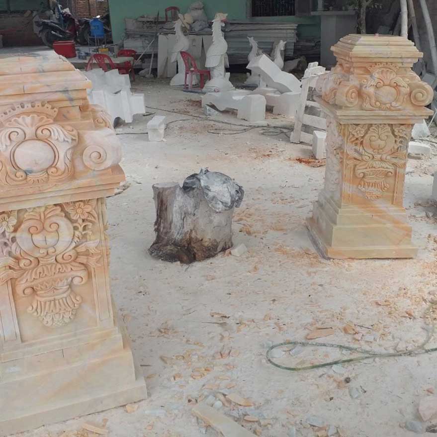 Con tiện đá lan can đá hoa cương