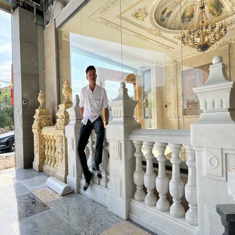 con tiện đá granite trắng 263