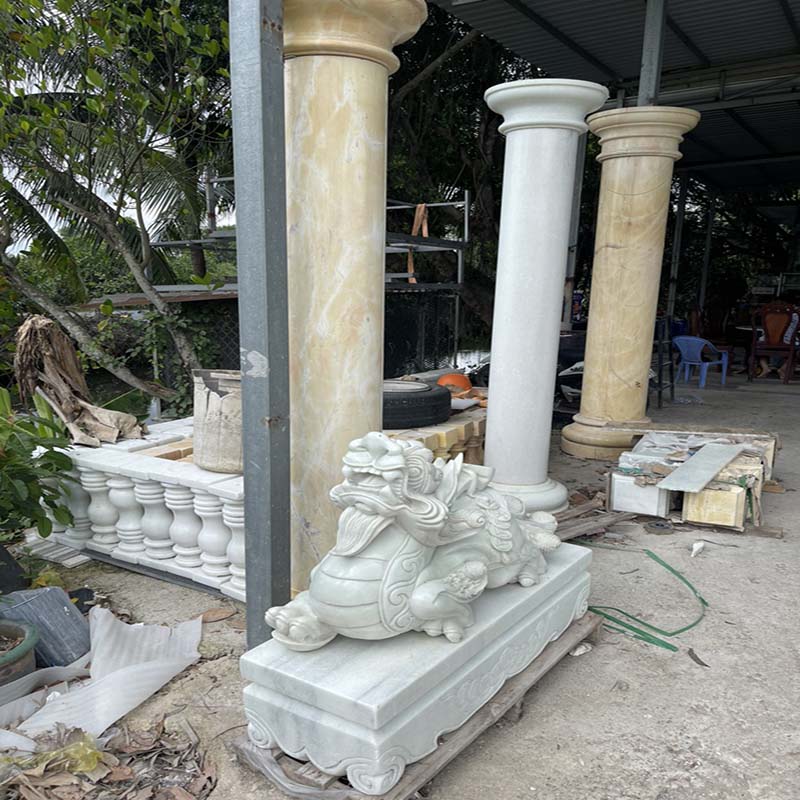 con tiện đá granite trắng 264