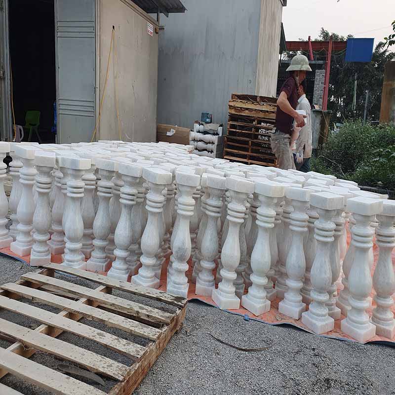 con tiện đá granite trắng 317