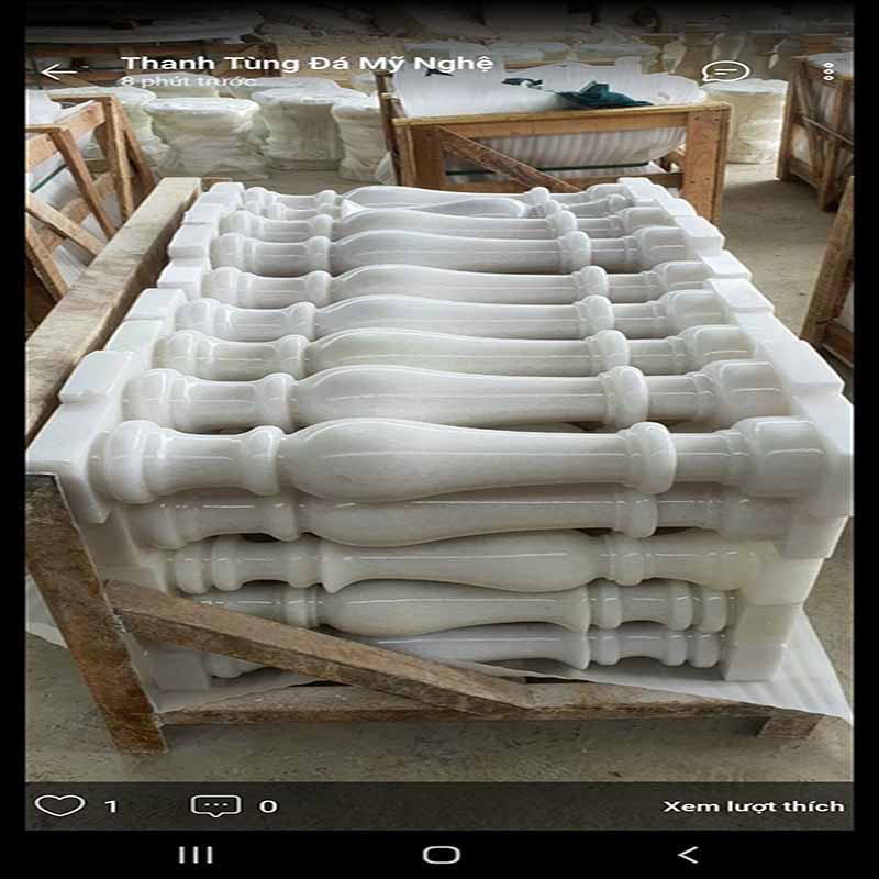 con tiện đá granite trắng 318