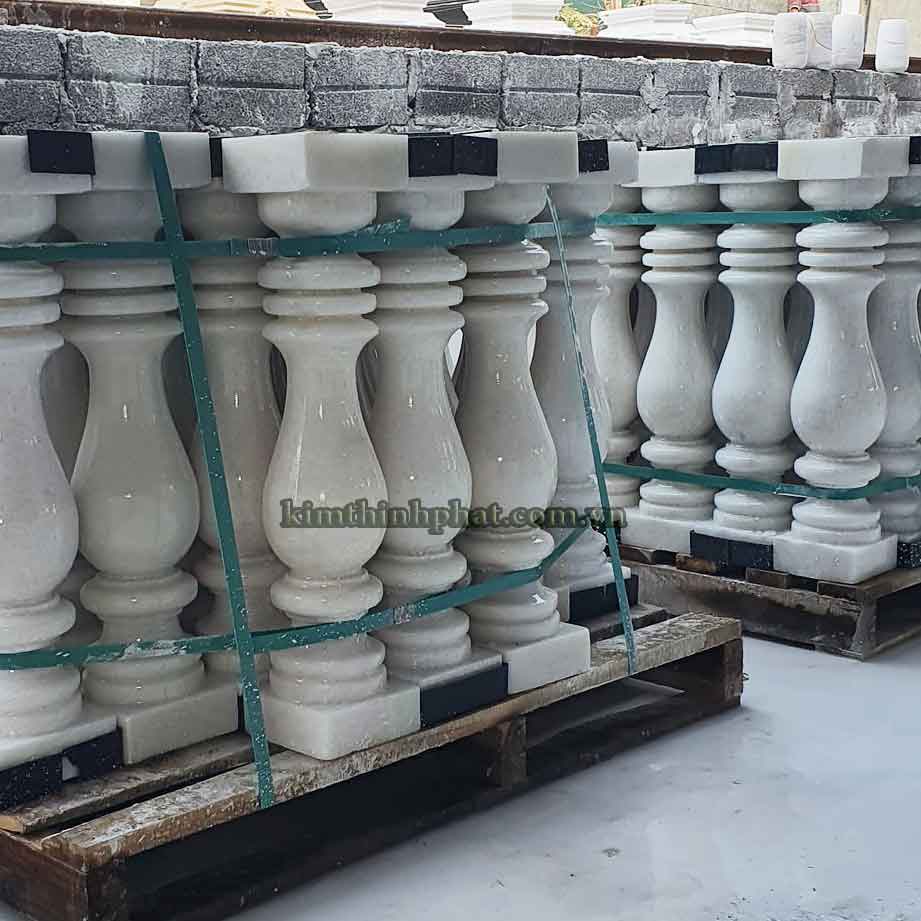 con tiện đá granite trắng 450