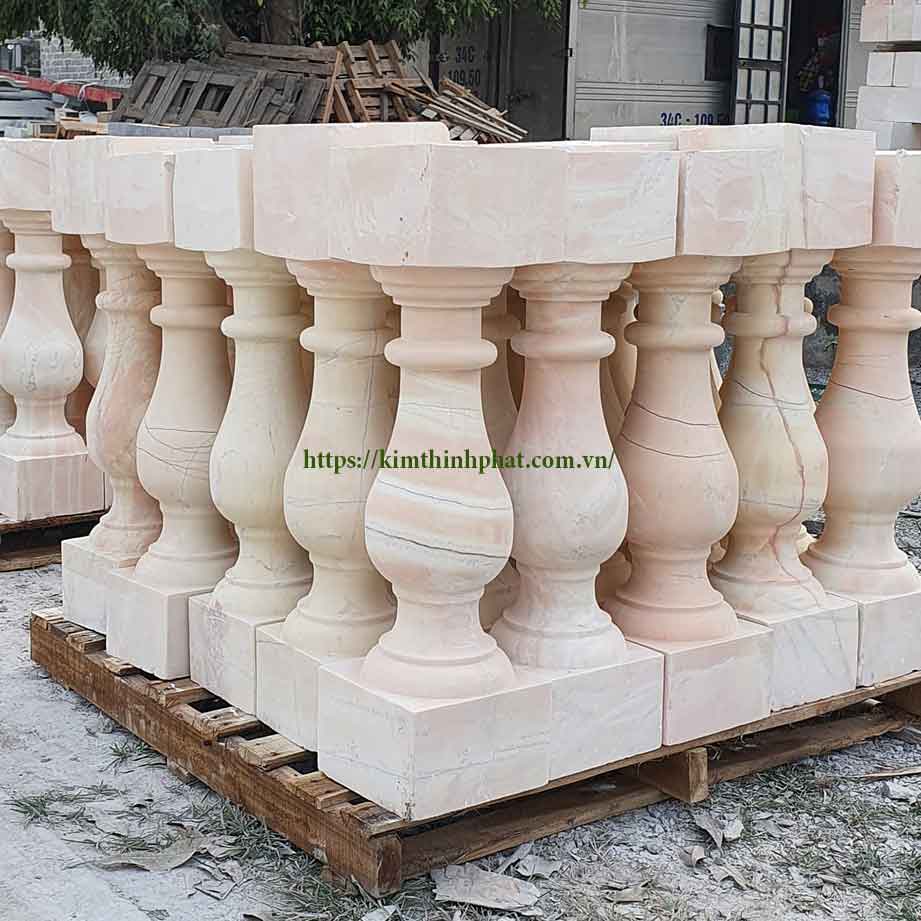 Con tiện đá hoa cương lan can màu kem
