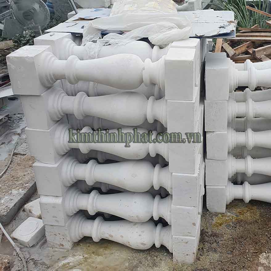 Con tiện đá hoa cương lan can màu trắng tự nhiên