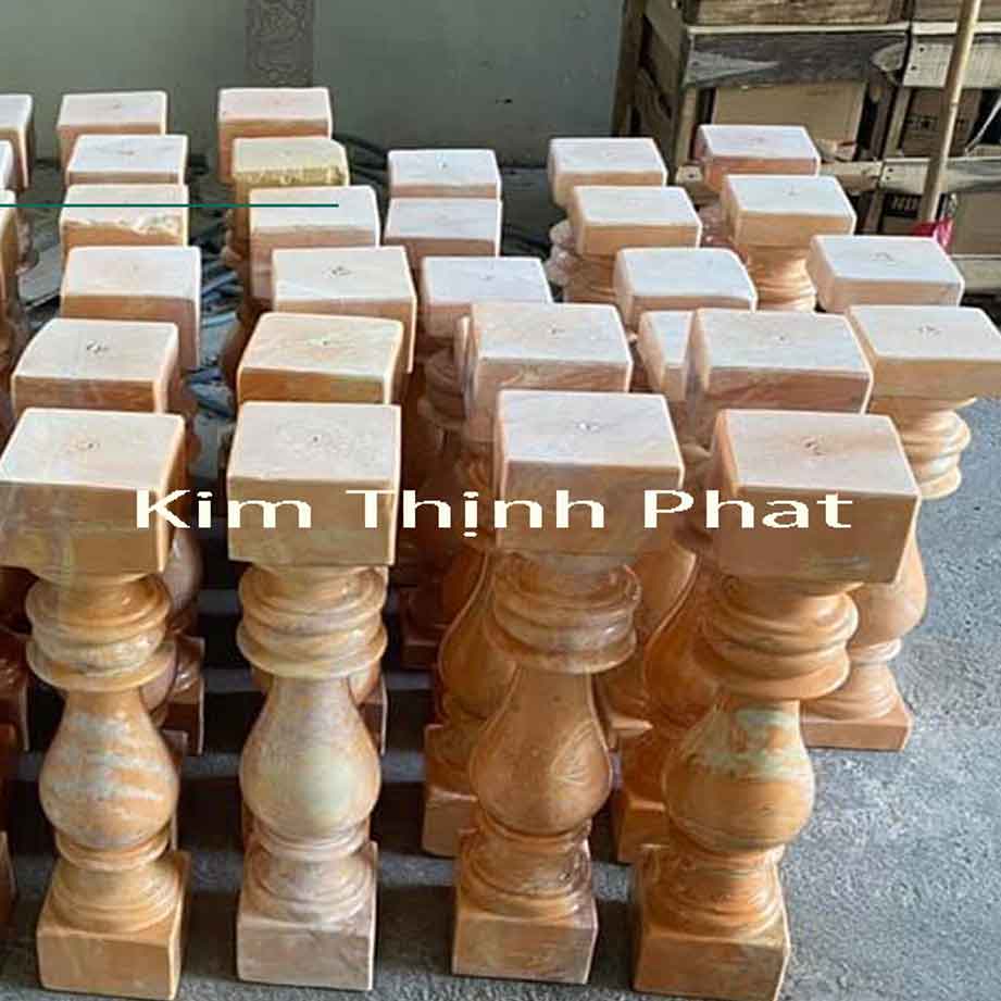Con tiện đá hoa cương lan can màu vàng tự nhiên