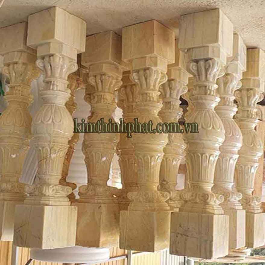 Con tiện đá hoa cương lan can màu vàng tự nhiên