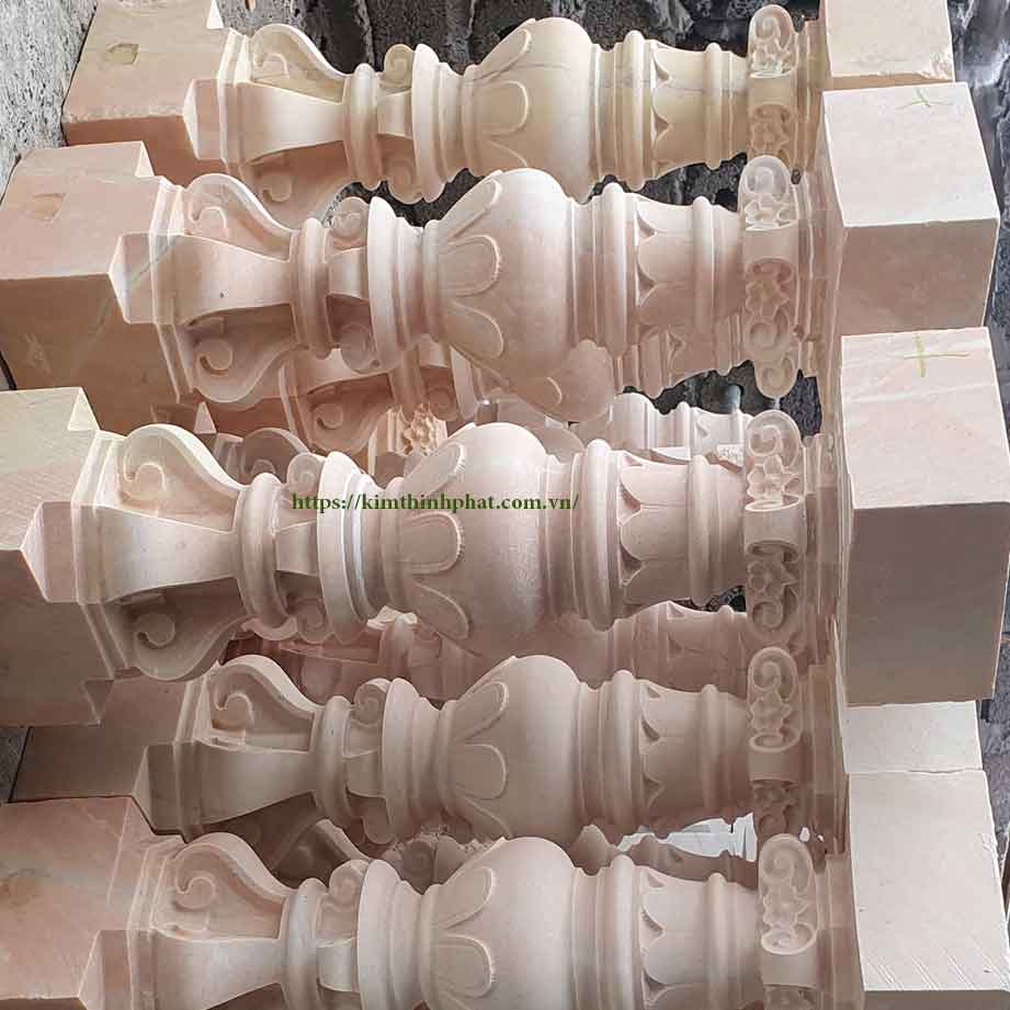 Con tiện đá hoa cương lan can màu vàng tự nhiên