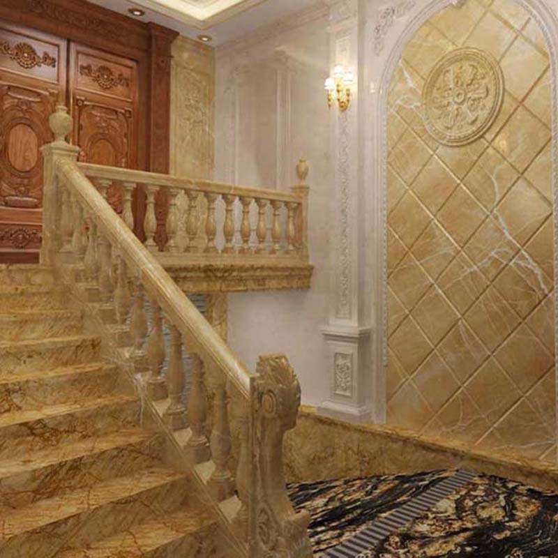 Con tiện đá hoa cương lan can màu vàng tự nhiên