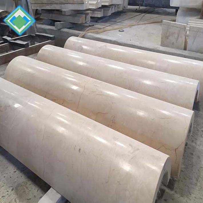 Cột tròn đá khối trắng