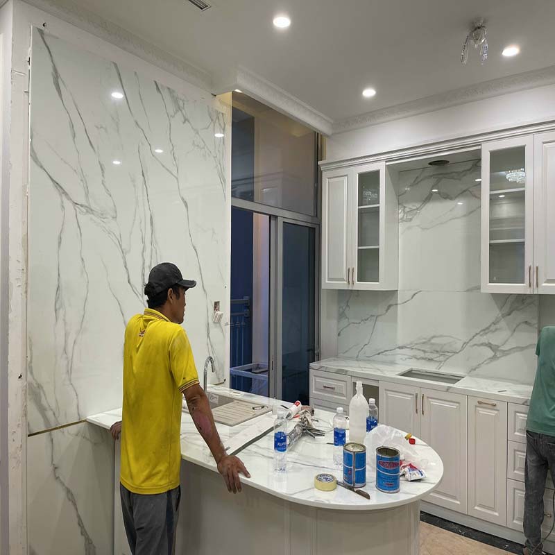 Đá hoa cương bếp rẻ nhất kim thịnh phát ốp mặt bếp