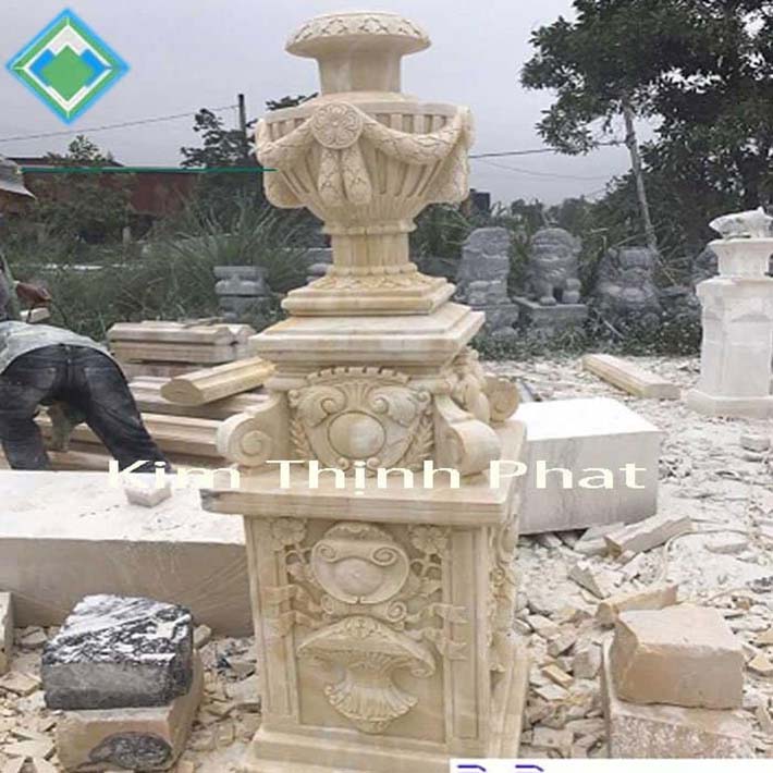 báo giá thi công trụ đá hoa cương