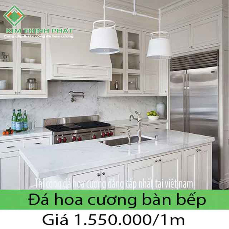 Giá đá hoa cương mặt bàn bếp 2023