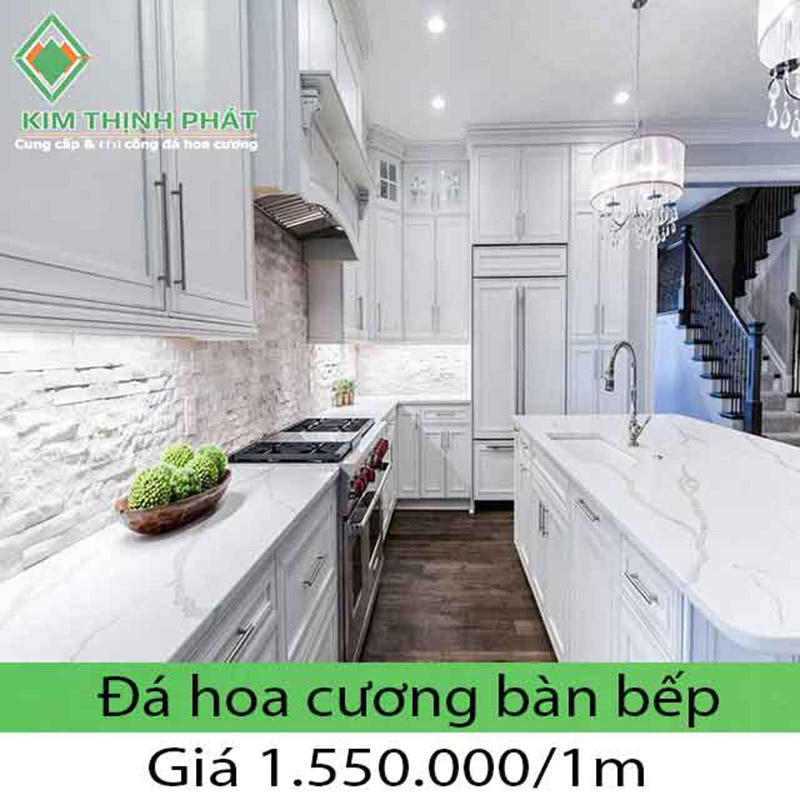 Giá đá hoa cương mặt bàn bếp 2023