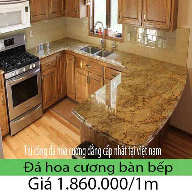 Giá đá hoa cương mặt bếp 2023