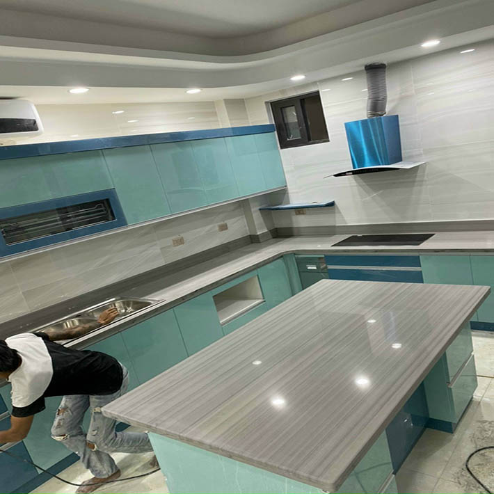 ốp đá granite giá rẻ bếp màu trắng