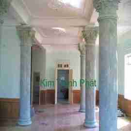 Cột đá hoa cương đẹp xanh vân ngọc