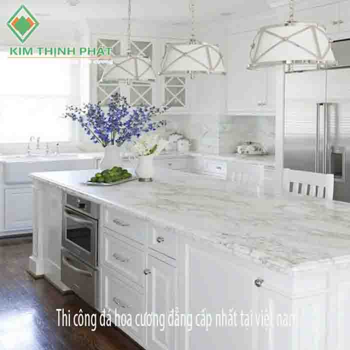 Đá hoa cương bếp kim sa màu trắng tự nhiên giá rẻ nhất